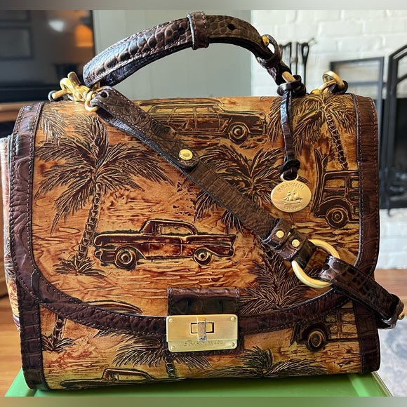 Brahmin Bags Brahmin Copa Cabana Car Satchel Tote Purse Leather Crossbody Leather Handbag